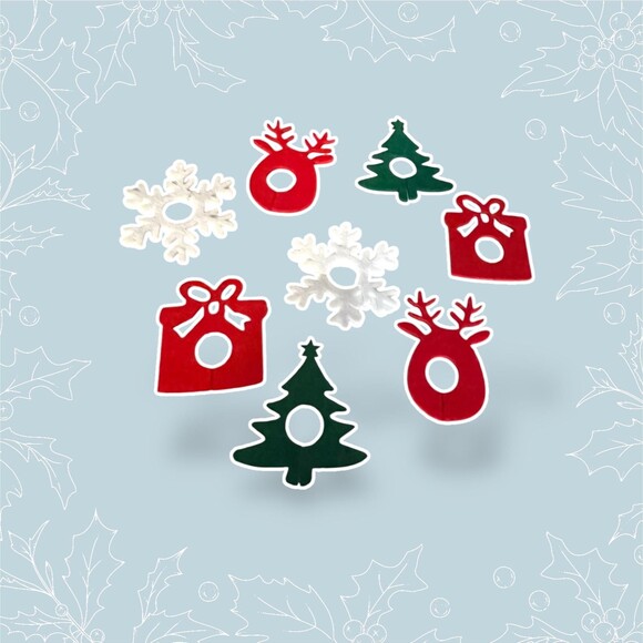 Festive Wine Glass Charms Set - Christmas Drink Decorations for Gatherings - Picture 2 of 5